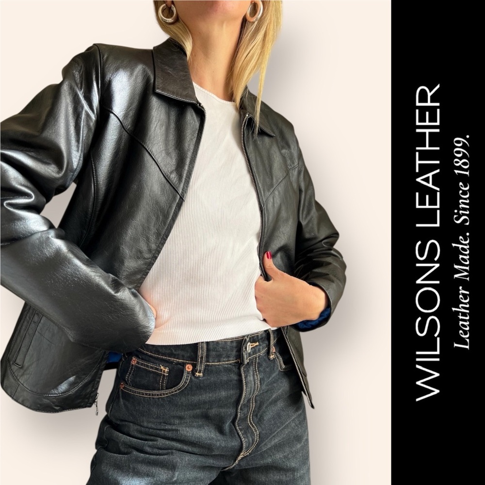 Vintage Y2K Wilsons Leather Women's Black Jacket, Size S, MSRP $150